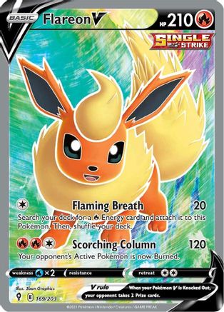 Flareon V (Full Art) 169/203 - SWSH07 Evolving Skies Holofoil - Poke-Collect