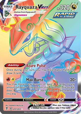 Rayquaza VMAX (Secret) 217/203 - SWSH07 Evolving Skies Holofoil - Poke-Collect