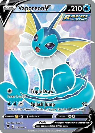 Vaporeon V 172/203 - Evolving Skies Holofoil - Poke-Collect