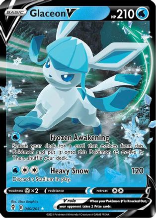 Glaceon V 40/203 - SWSH07 Evolving Skies Holofoil - Poke-Collect