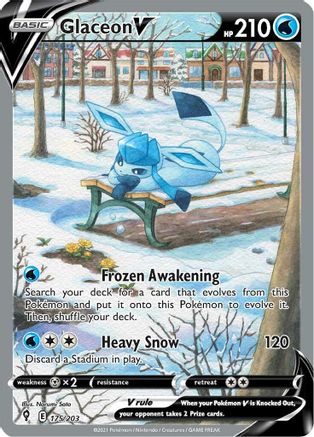 Glaceon V (Alternate Full Art) 175/203 - SWSH07 Evolving Skies Holofoil - Poke-Collect
