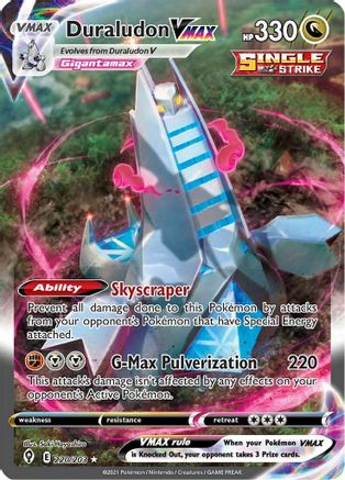 Duraludon VMAX (Alternate Art Secret) 220/203 - SWSH07 Evolving Skies Holofoil - Poke-Collect