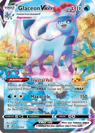 Glaceon VMAX (Alternate Art Secret) 209/203 - SWSH07 Evolving Skies Holofoil - Poke-Collect