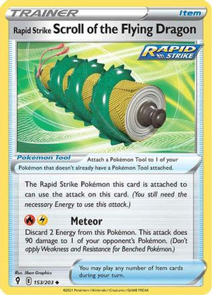 Rapid Strike Scroll of the Flying Dragon 153/203 - SWSH07 Evolving Skies Reverse Holofoil - Poke-Collect