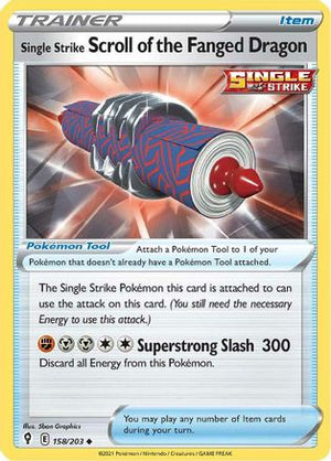 Single Strike Scroll of the Fanged Dragon 158/203 - Evolving Skies - Poke-Collect