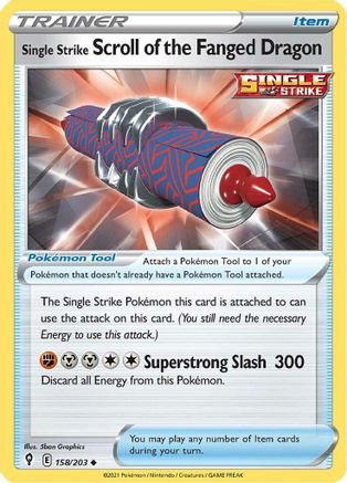 Single Strike Scroll of the Fanged Dragon 158/203 - SWSH07 Evolving Skies - Poke-Collect