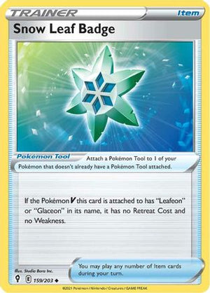 Snow Leaf Badge 159/203 - Evolving Skies Reverse Holofoil - Poke-Collect