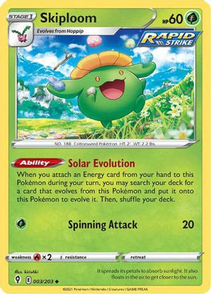 Skiploom 3/203 - Evolving Skies Reverse Holofoil - Poke-Collect