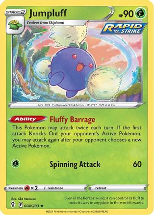 Jumpluff 4/203 - SWSH07 Evolving Skies Reverse Holofoil - Poke-Collect