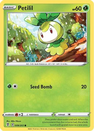 Petilil 9/203 - Evolving Skies Reverse Holofoil - Poke-Collect