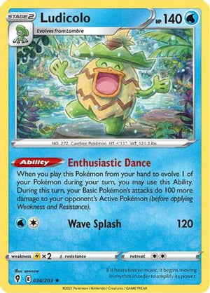 Ludicolo 34/203 - Evolving Skies Holofoil - Poke-Collect
