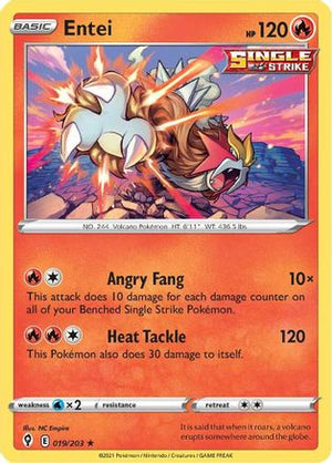Entei 19/203 - SWSH07 Evolving Skies Reverse Holofoil - Poke-Collect