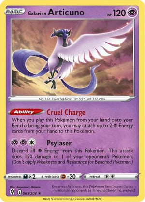 Galarian Articuno 63/203 - Evolving Skies Reverse Holofoil - Poke-Collect