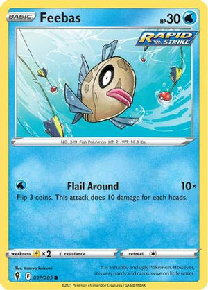Feebas 37/203 - SWSH07 Evolving Skies Reverse Holofoil - Poke-Collect