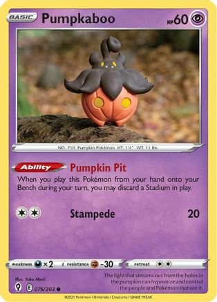 Pumpkaboo 76/203 - SWSH07 Evolving Skies Reverse Holofoil - Poke-Collect