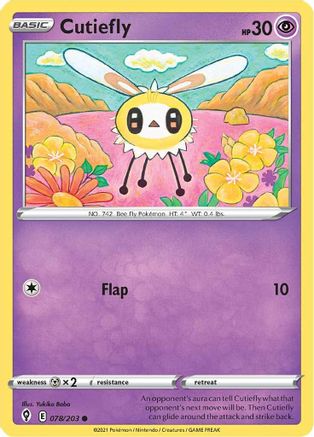 Cutiefly 78/203 - SWSH07 Evolving Skies - Poke-Collect