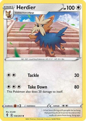 Herdier 134/203 - SWSH07 Evolving Skies - Poke-Collect