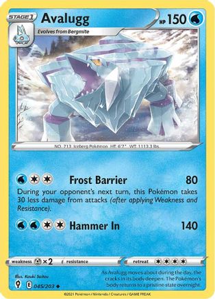 Avalugg 45/203 - SWSH07 Evolving Skies Reverse Holofoil - Poke-Collect