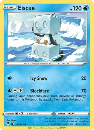 Eiscue 47/203 - SWSH07 Evolving Skies Reverse Holofoil - Poke-Collect