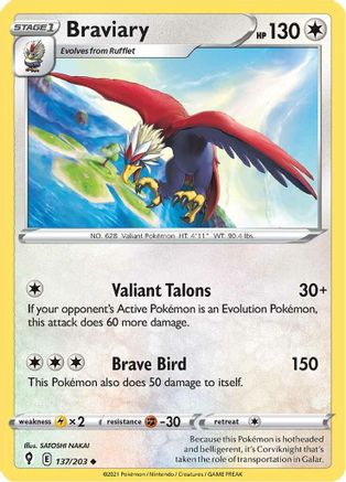Braviary 137/203 - SWSH07 Evolving Skies Reverse Holofoil - Poke-Collect