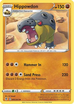 Hippowdon 85/203 - SWSH07 Evolving Skies Reverse Holofoil - Poke-Collect