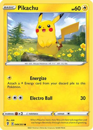 Pikachu 49/203 - SWSH07 Evolving Skies - Poke-Collect
