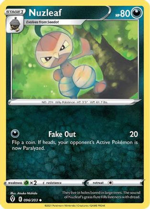 Nuzleaf 96/203 - Evolving Skies Reverse Holofoil - Poke-Collect