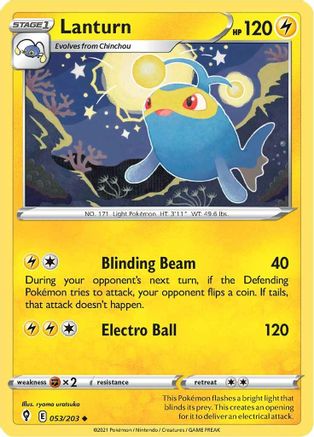 Lanturn 53/203 - SWSH07 Evolving Skies - Poke-Collect