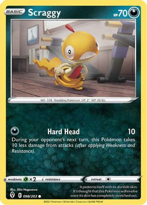 Scraggy 98/203 - Evolving Skies Reverse Holofoil - Poke-Collect