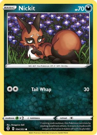 Nickit 104/203 - SWSH07 Evolving Skies Reverse Holofoil - Poke-Collect
