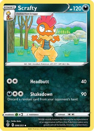 Scrafty 99/203 - Evolving Skies Reverse Holofoil - Poke-Collect