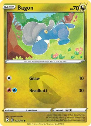Bagon 107/203 - SWSH07 Evolving Skies Reverse Holofoil - Poke-Collect