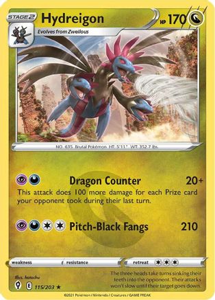 Hydreigon 115/203 - SWSH07 Evolving Skies Holofoil - Poke-Collect
