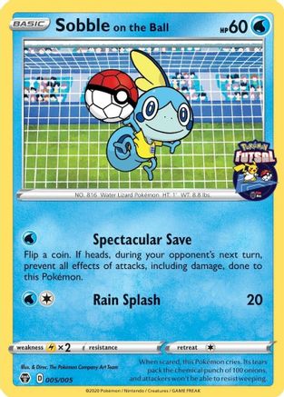 Sobble on the Ball 5/5 - Pokmon Futsal Collection - Poke-Collect