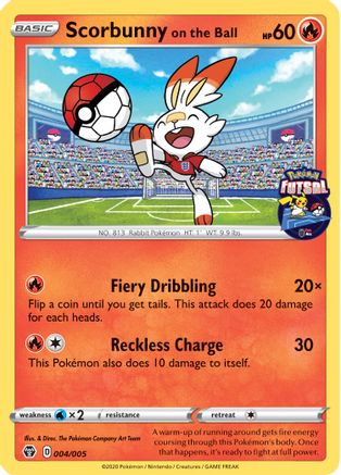 Scorbunny on the Ball 4/5 - Pokmon Futsal Collection - Poke-Collect