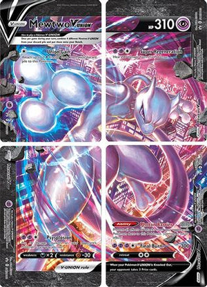 Mewtwo V-UNION [Set of 4] - SWSH Sword & Shield Promo Cards Holofoil - Poke-Collect