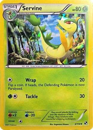 Servine - 3/114 (Cracked Ice Holo) 3 - Miscellaneous Cards & Products Holofoil - Poke-Collect