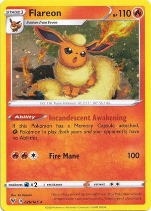 Flareon - 026/185 (Cosmos Holo) 26 - Miscellaneous Cards & Products Holofoil - Poke-Collect