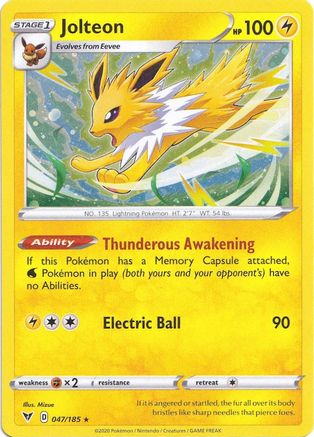 Jolteon - 047/185 (Cosmos Holo) 47 - Miscellaneous Cards & Products Holofoil - Poke-Collect