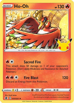 Ho-Oh 1/25 - Celebrations Holofoil