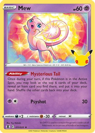 Mew 11/25 - Celebrations Holofoil - Poke-Collect
