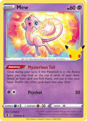 Mew 11/25 - Celebrations Holofoil