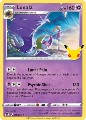 Lunala 15/25 - Celebrations Holofoil