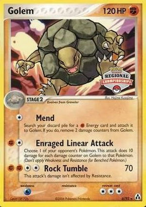 Golem - 6/92 (Regional Championships) 6 - League & Championship Cards - Poke-Collect