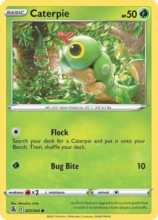 Caterpie 1/264 - SWSH08 Fusion Strike Reverse Holofoil - Poke-Collect