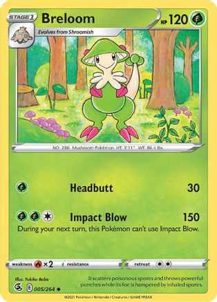 Breloom 5/264 - SWSH08 Fusion Strike Reverse Holofoil - Poke-Collect