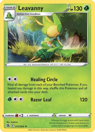 Leavanny 11/264 - SWSH08 Fusion Strike Reverse Holofoil - Poke-Collect