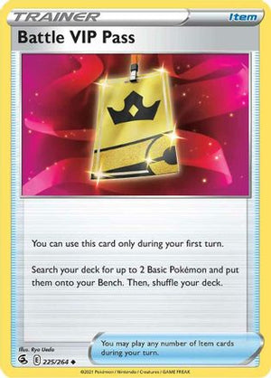 Battle VIP Pass 225/264 - Fusion Strike Reverse Holofoil