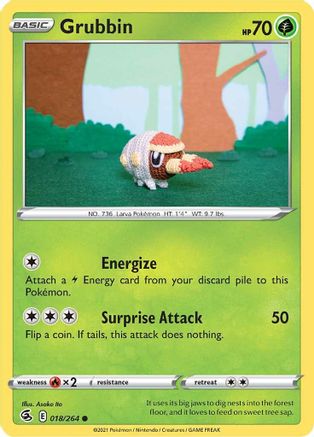 Grubbin 18/264 - SWSH08 Fusion Strike Reverse Holofoil - Poke-Collect