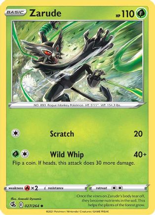 Zarude 27/264 - Fusion Strike Reverse Holofoil - Poke-Collect